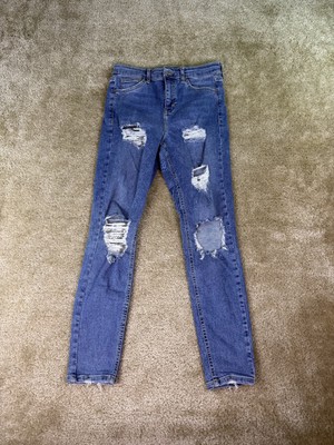 Topshop Moto Jeans Women's Jamie Size 28 Skinny Stretch  Distressed Ankle C201