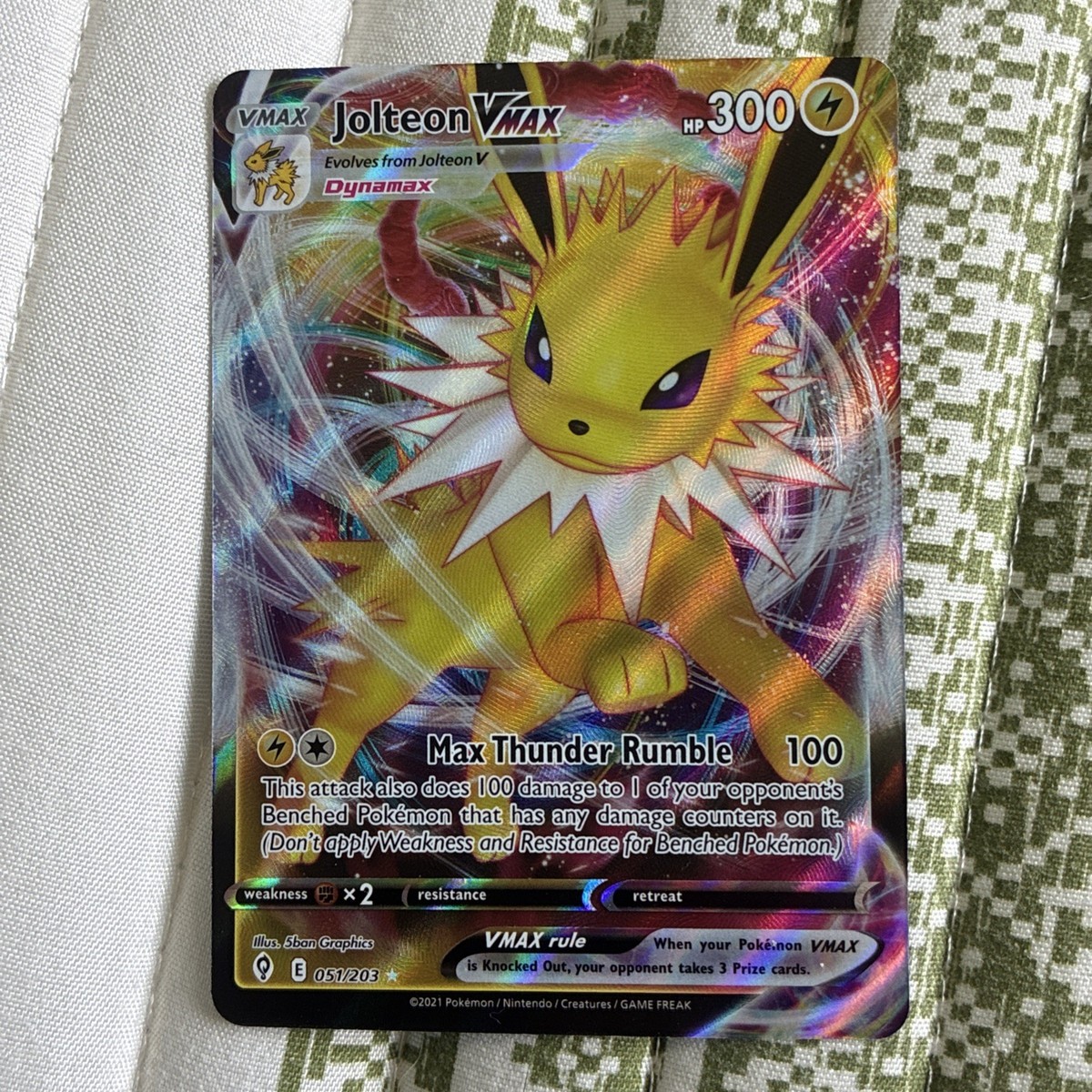 Jolteon VMAX - 51/203 Evolving Skies - Pokémon TCG - 2021 | eBay