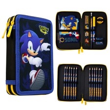 Sonic The Hedgehog Kids 2 Compartment Filled Pencil Case
