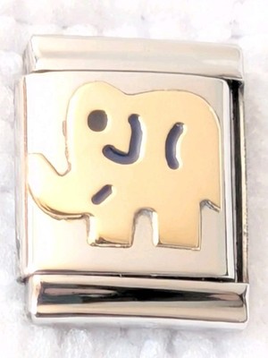 Authentic UD Unodomani BIG 13mm Gold Elephant Italian Charm   P151