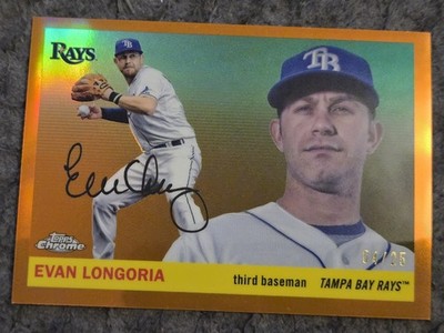 2025 Topps Chrome Platinum #453 Evan Longoria Orange Refractor /25