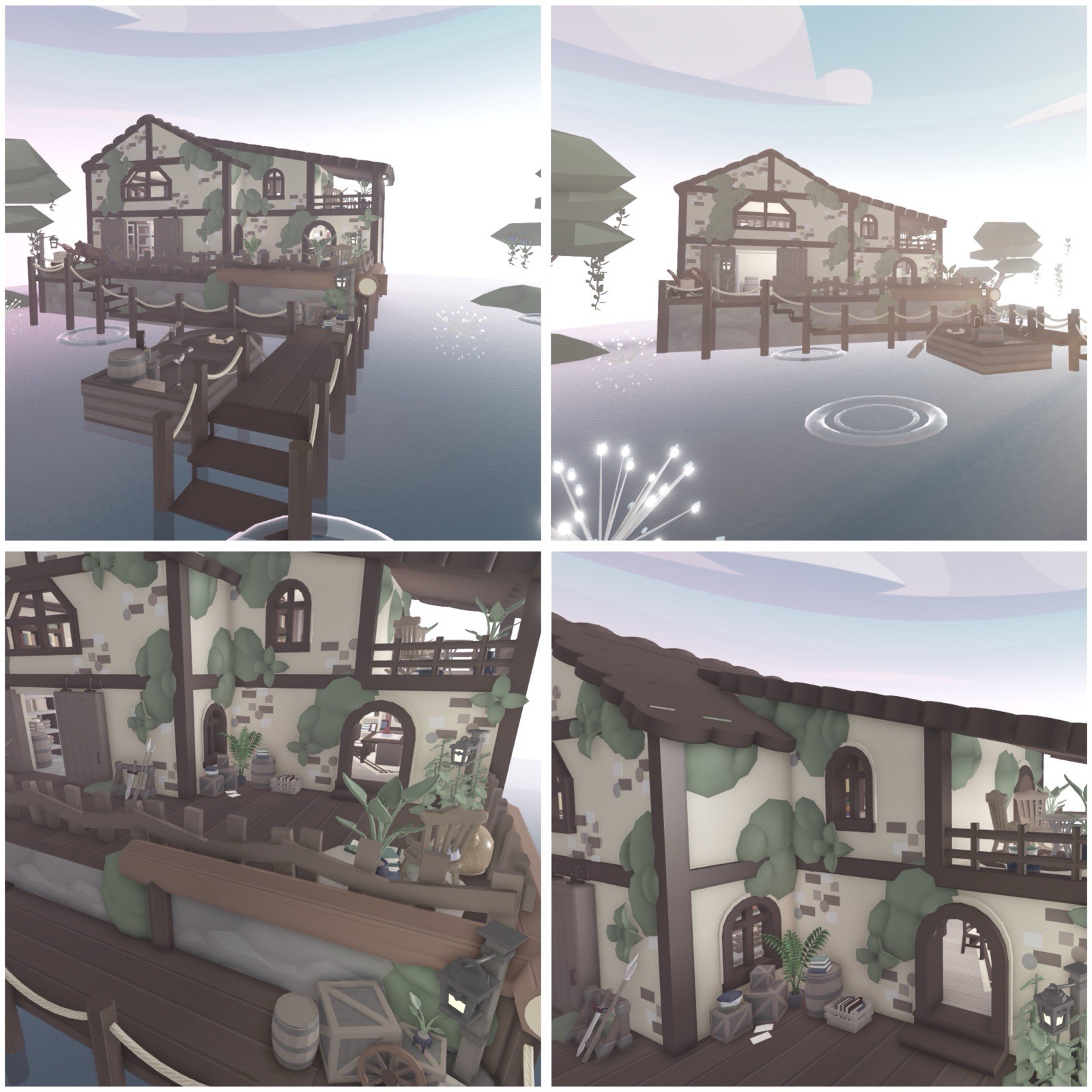 🌊🏠 Lakeside Dock Ocean River House Aesthetic Brown Adopt Me House Home 🏠🌊