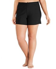 Island Escape Women's Plus Size Slimming Beachwear Swim Shorts Black, 20...