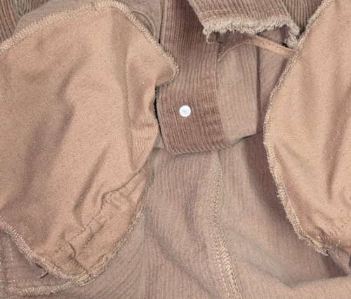 Chaqueta Index Basics S Para Mujer Marrón Dobladillo Crudo Manga Larga Pana Camisa Chamarra - Imagen 7 de 7