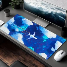 [40*90cm Extra Large Washable Desk Mat-Non-Slip Gaming&Office Desk Pad w/Airplan