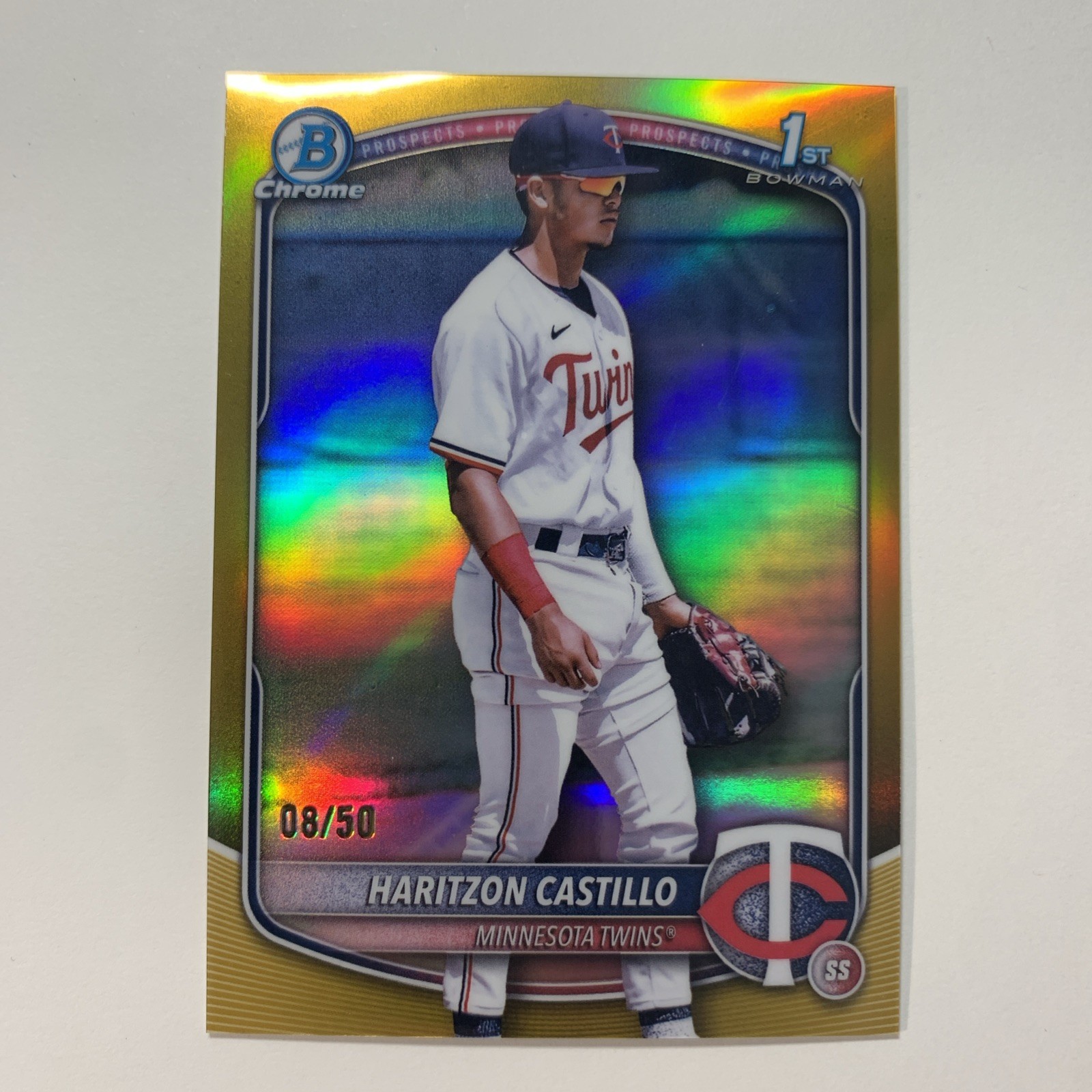 2025 Bowman Chrome Haritzon Castillo 1st Bowman Gold /50 Minnesota Twins BCP-161