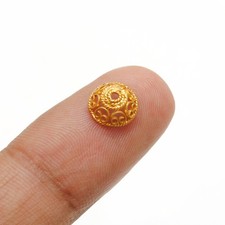 8mm 18k Gold Filigree Rondelle Spacer Beads Cap Jewelry Making Findings Supplier