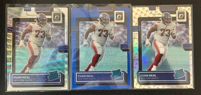 2022 Donruss Optic - Evan Neal - Rookie - Fire Emoji Wave /300 Blue Glitter   
