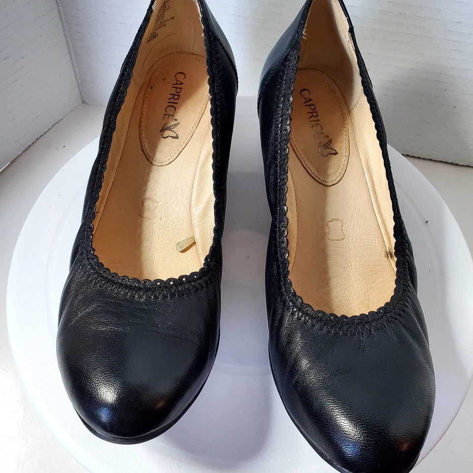 Zapatos Caprice negros cómodos de tacón bajo estilo ballet talla 6 o 38 Foto 2 de 4