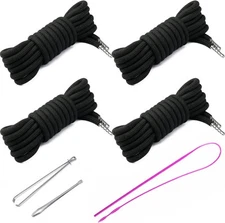 4 Pcs 53'' Drawstring Cords Replacement Drawstrings in 10 Colors 135cm, Black 