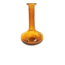 Mid Century Modern Glass Japan Amber Colored Vase /Decanter Genie Bottle No Top