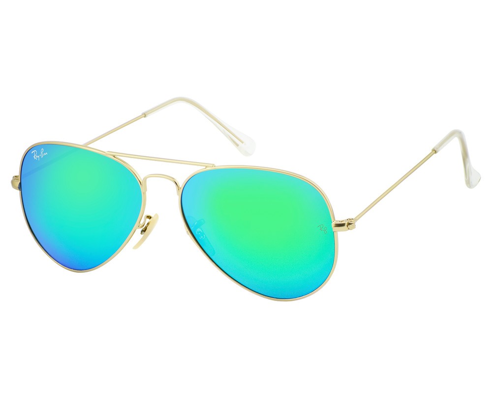 Ray-Ban RB3025 ゴールド サングラス AVIATOR CLASSIC Sunglasses in Arista Gold and G-15 Green