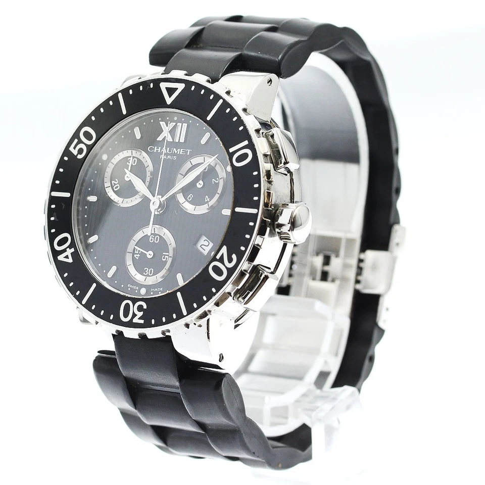 Reloj de cuarzo para hombre Chaumet Class one 625B cronógrafo fecha esfera negra_905229 Foto 3 de 4