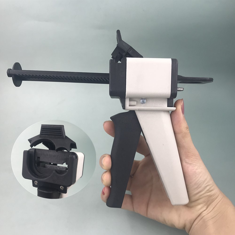 Dental Impression Mixing Dispenser Gun - 4:1 / 10:1 Ratio For Temporary Crowns, 50ml