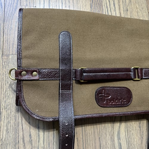 Boldric 9 Bolsillos Lona Rollo Cuchillo Bolsa Correas Cuero Marrón Herramienta Rollo Grueso - Imagen 2 de 20
