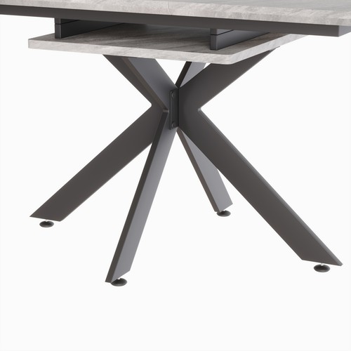 62.4" extendable 78.15" dining Table Set 6-8 Person Dining Room,C-shaped Tube So - Picture 5 of 9
