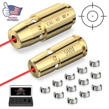 Premium Red Laser Bore Sight Kit Brass Boresighter Combination For 9mm & .40S/W