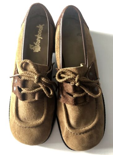 Zapatos Oxford de colección StoryBook para niñas talla 2,5 D con cordones tacón bajo cuero marrón - Imagen 1 de 7