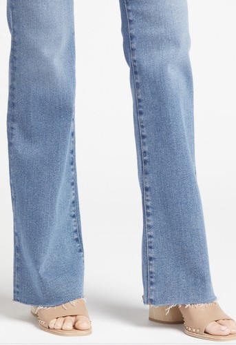 Good American New Womens Size 15 Blue Good Classic Bootcut Raw Hem Jeans - Picture 3 of 7