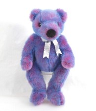 Ty Plush Dark Blue Pink Purple 15 inch Large Bear with Tag 1999 