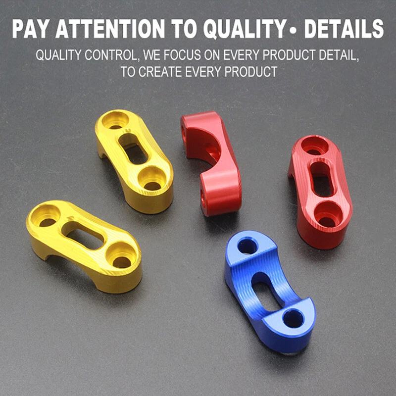 Universal Motorcycle Bike Handlebar Rear View Mirror Mount Holder Clamp Adapter - Image 2 of 4