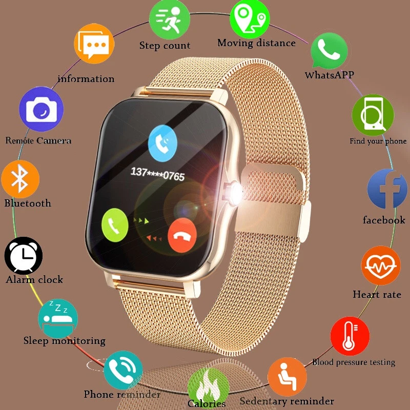 Smart Watch Bluetooth Call Fitness Tracker Heart Rate Blood Pressure  SportWatch - Image 2 of 4