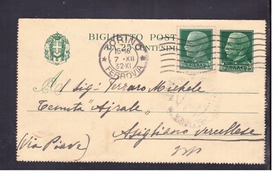 Postcard Italy Kingdom 1931 25 c. Imperial + 25 TWIN WD3179