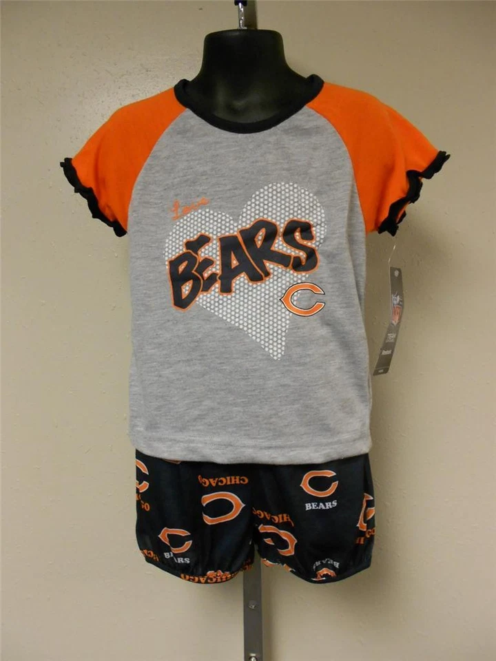 NEW Chicago Bears GIRLS TODDLERS 3T NFL Team Apparel 2 Piece Pajama Set - Image 3 of 4