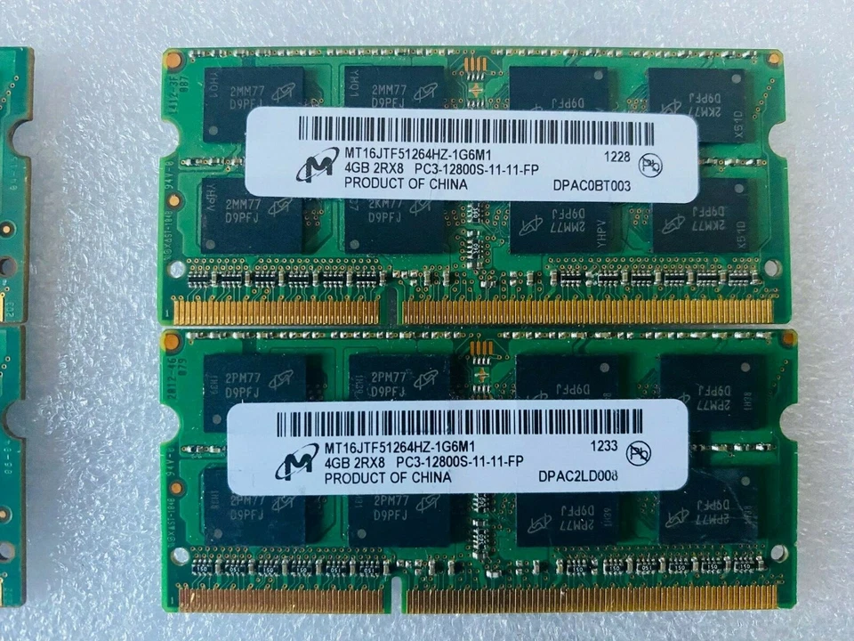 2 x 4GB PC3-12800 1600MHz Laptop Notebook DDR3 Memory RAM SODIMM 204 Pin Lot - Image 2 of 4