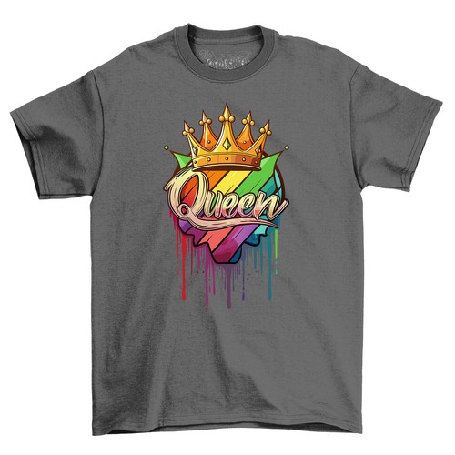 Pride_54 Rainbow Crown Funny T-shirt - Wear Your Crown with Pride! Unisex Printe - Picture 2 of 46
