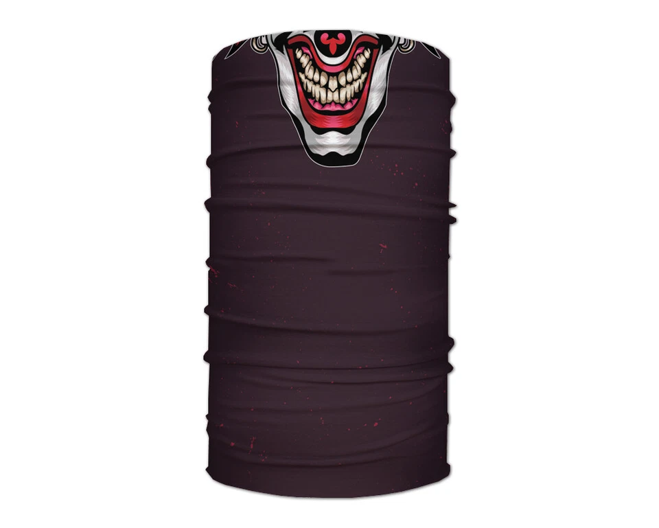 Washable Fabric Face Cover Neck Gaiter Unique Print Crazy Clown Design EU Made - Image 2 of 4