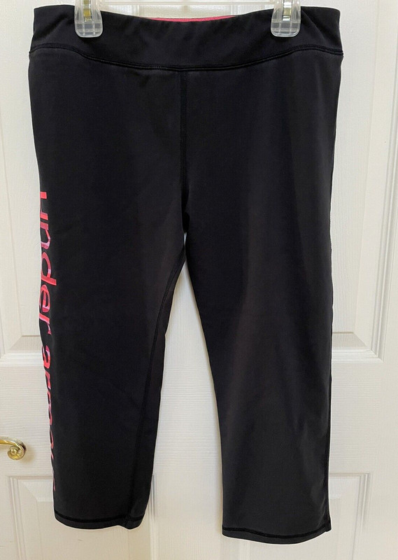 Under Armour Black Pink Charged Yoga Fitness Fitted Athletic Pants Sz Youth XL