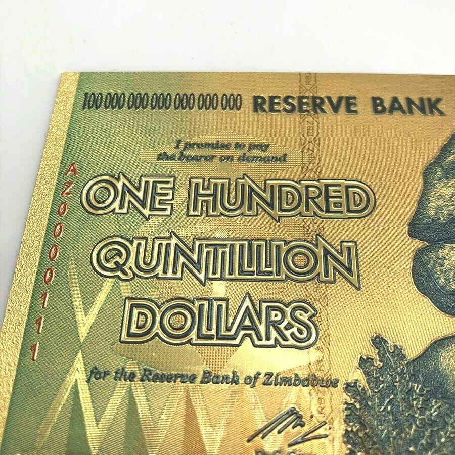 Nichtwährung Sammlerstück Simbabwe 100 Quintillionen Dollar Banknote/ Nichtwährung Sammelbanknote Afrika