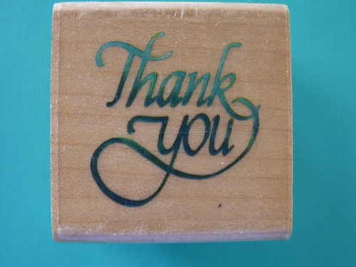Thank You, Small Phrase in Nice Font STAMPENDOUS Rubber Stamp