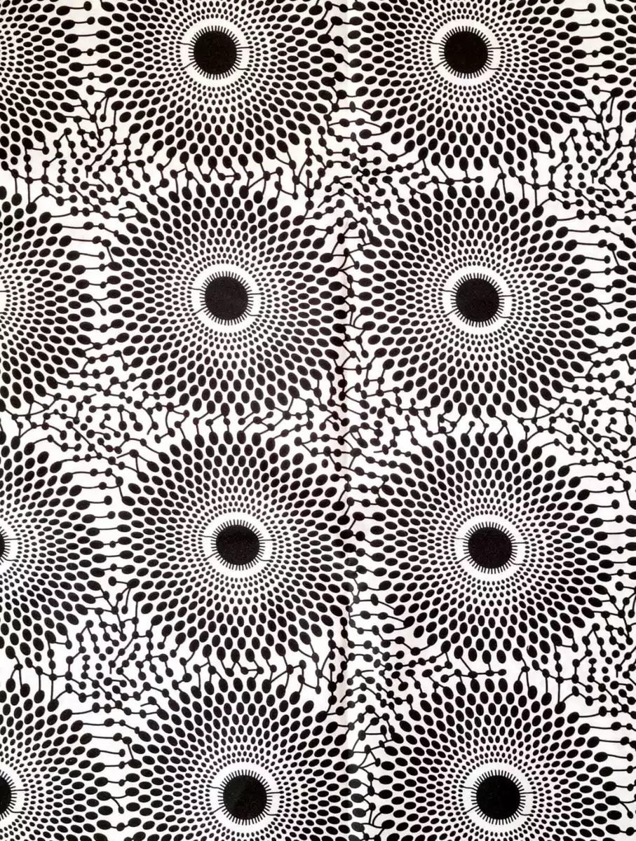BLACK WHITE African Wax Print Fabric Ankara Polycotton. Sold By The Yard