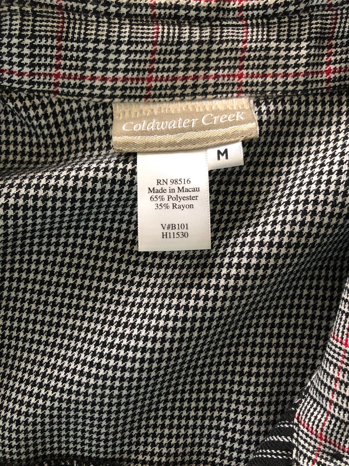 Coldwater Creek Flannel Patchwork Houndstooth Rel… - image 4