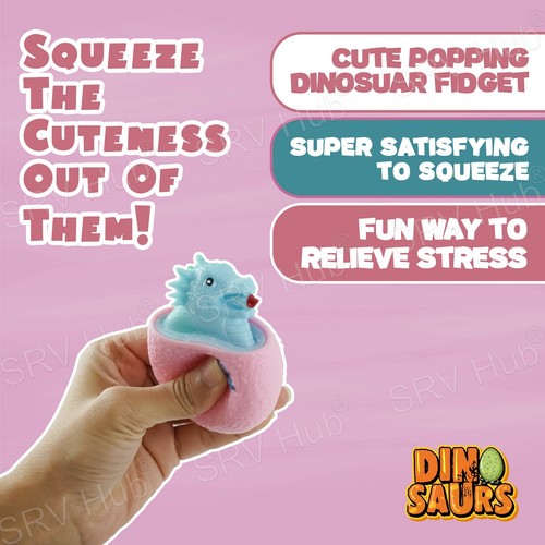 Eggs 6cm Pop Up Unicorn Dinosaur Stress Relief Ball Squeeze Fidget Sensory Toy - Picture 4 of 96