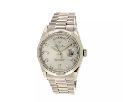 2000 Rolex Day-Date Presidential 118206, 36mm, Rhodium Diamond Dial in Platinum