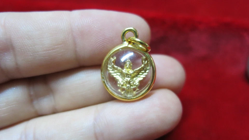 Tiny Gold Garuda Pendant Amulet – Miniature Charm Jewelry Figurine Gift - Изображение 2 из 4