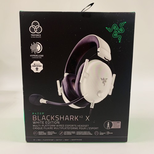 Razer BlackShark V2 X White Edition Wired Multi-Platform Headset SEALED