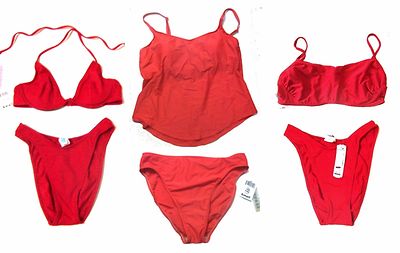 Sunsets Red, Fire Red, Cherry & Salsa Bikini Swimsuit Separates NWT 