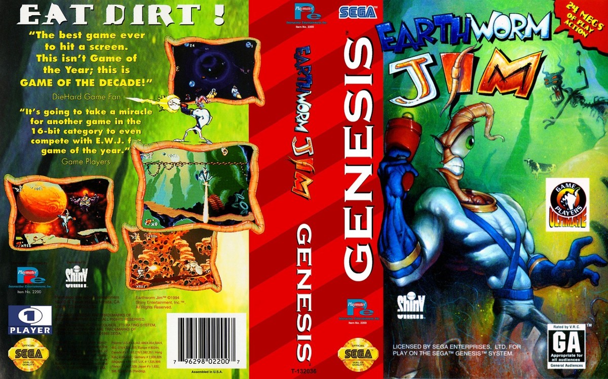 SEGA Mega Drive Game Earthworm Jim 1 Boxed MINT for sale online