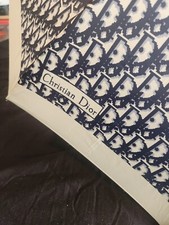 Christian Dior Monogram Umbrella Parasol w/ Strap and Gold Tone Handle Vintage