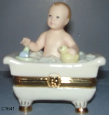 Lenox Baby Bubbles Boy Treasure Box - New In Box COA