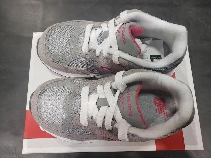 New Balance Preescolar Niños 990 Gris/Rosa Talla 9K Foto 2 de 4
