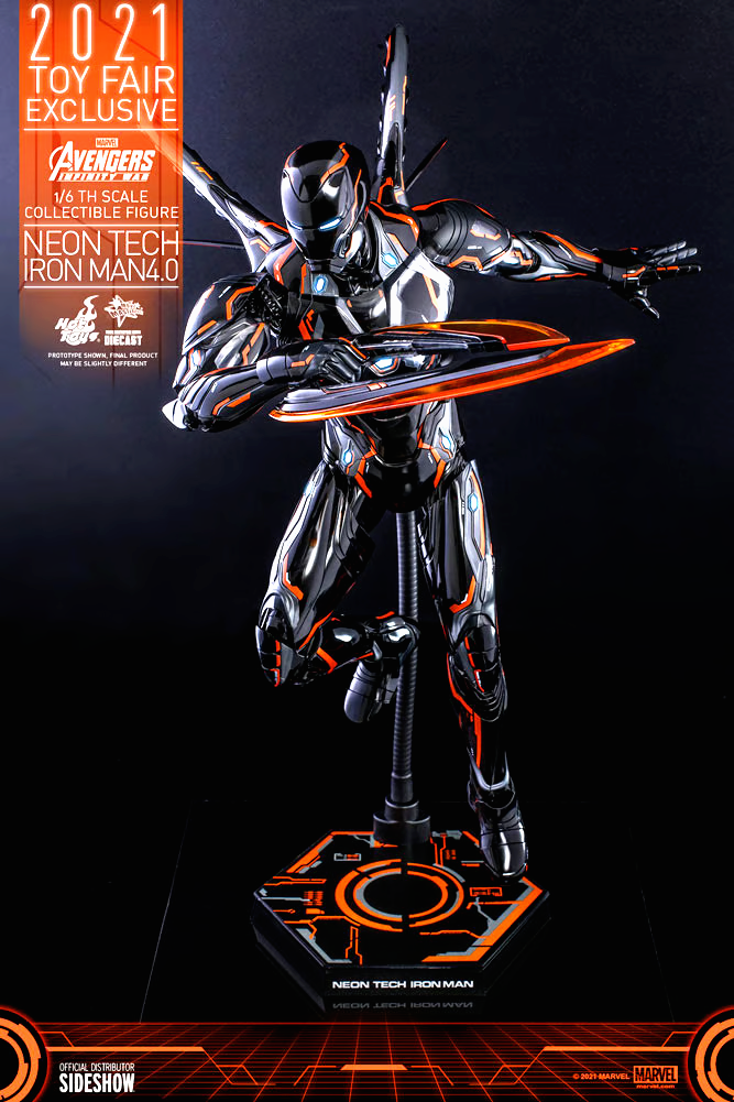 HOT TOYS IRON MAN NEON TECH MMS597 SHIPPER SEALED AVENGERS 1/6 NEW