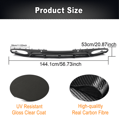 For Bentley Continental GT 2-Door 2012-2016 REAL CARBON Rear Bumper Diffuser Lip - Bild 6 von 11