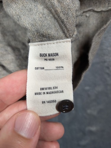 Camisa Polo Buck Mason Tejida Avalon Gris Jaspeado Claro Beige Algodón Para Hombres Talla Xs - Imagen 6 de 8