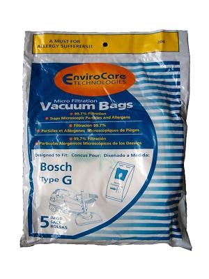 5 Fits For Bosch Allergy Vacuum TYPE G Canister Bags