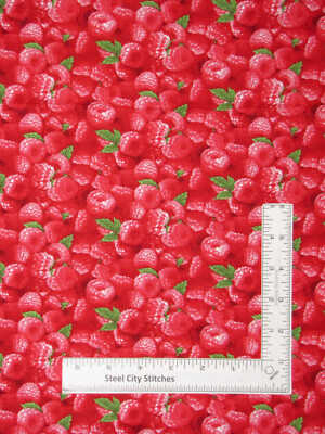 Raspberries Fruit Fabric Food Festival Cotton #154 Elizabeths Studio By Yard